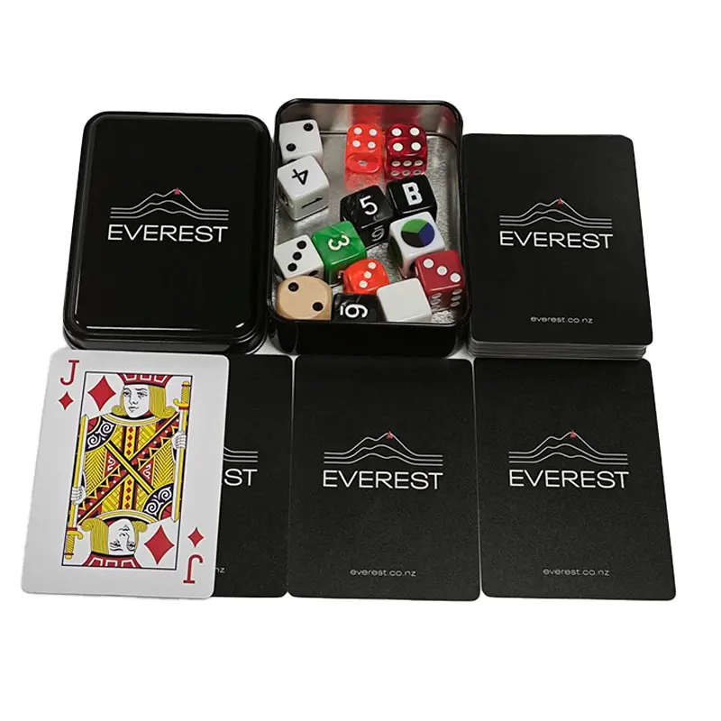 Logotipo personalizado Pvc Poker Luxo Lavável Preto Impermeável Jogando Cartas