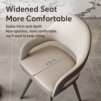 Chaise de salle à manger pivotante ergonomique moderne italienne avec dossier en cuir PU pour la maison, l'hôtel et les cafés