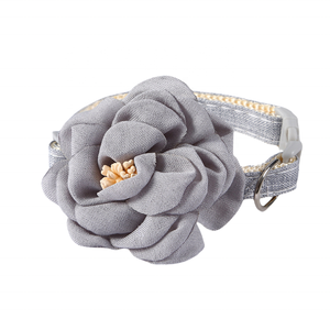 Listo para enviar Stock Patrón floral Algodón suave <span class=keywords><strong>Collar</strong></span> de perro mascota Oro rosado Hebilla de metal para cachorros pequeños Perros medianos grandes Gatos - Product Image 6