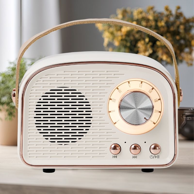 Cute Mini Bluetooth Speaker Old Fashion FM Radio TWS Music Player HiFi  Stereo BT Adjustable Volume Retro Speaker