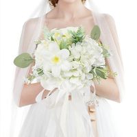 Hoogwaardig wit zijden modern Chinees vintage elegant Koreaans kunstmatig bruidsboeket met afneembare bloemen voor bruiloften