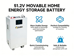 SZXUBA 51.V2 16kwh 壁掛け式LiFePo4バッテリーパック 家庭用太陽光発電蓄電システム パワーウォール 280Ah 300Ah リチウムイオンLFP - Product Image 2