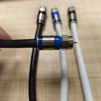 Cable Coaxial RG6 Personalizado con Conector Macho, Cable RF Macho a Macho, Cable Aéreo para TV e Internet