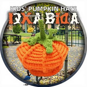 Handmade Halloween Pumpkin <b>Knitted</b> <b>Beanie</b> Hats for Boys and Girls Children's Woollen Hats Great Halloween Gifts - Product Image 2