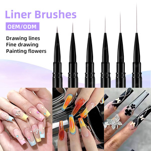 Ultra Fine Metal Rod Nail Liner Brush <b>Set</b> <b>Crimped</b> Nylon Hair 11mm Powder 3D French Acrylic Brush - Product Image 3