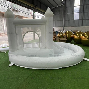 White Wedding Indoor Outdoor <b>Inflatable</b> Castle House Jumping Trampoline White <b>Inflatable</b> Castle White <b>Inflatable</b> Castle White We - Product Image 4