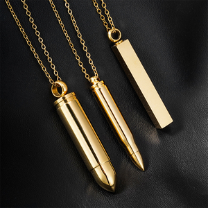 Lincy grosir liontin baja tahan karat grosir untuk pria liontin kepala peluru dominan kalung guci abu peliharaan tiruan - Product Image 4