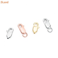 SLand Bijoux En Gros Solide 925 En Argent Sterling Droite Homard Griffe Fermoirs Avec Boucle Anneau Résultats pour DIY Collier