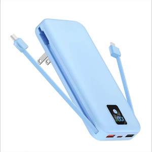 Banque d'alimentation portable tout-en-un avec prise murale 12000mAh, chargeur avec câble de charge rapide, sortie PD 22.5W/20W - Product Image 3