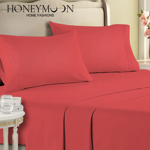 Ánh Sáng Đỏ Tùy Chỉnh Ga Trải Giường Sâu Túi Thêu Tấm Bộ Đồ Giường 3 Cái - Product Image 6