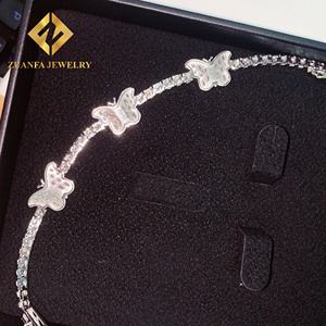 Regalo para Mamá o Novia, Collar de Cadena Tipo Tenis con Mariposa y Moissanita VVS, Plata de Ley 925, Joyería Hip Hop - Product Image 5