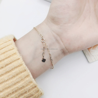 À la mode 14K Pur Or Papier Clip Chaîne Lien Bracelet Minimaliste 14K Solide Chaîne En Or Bracelet Fine Jewelry