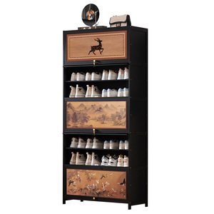 Vintage-style <b>shoe</b> cabinet for home use, multi-layer <b>shoe</b> <b>rack</b>, multi-functional <b>storage</b> cabinet with doors - Product Image 5