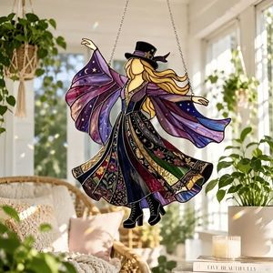 Plaque de fenêtre suspendue brillante et décorative en PMMA, motif ange fantaisie, attrape-soleil pour décoration murale intérieure - Product Image 3