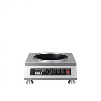 Tischplatte 3500W Hochleistungs-Edelstahl-Wok Konkaver Kommerzieller Elektrischer Induktionsherd Freistehend mit Einstellbarem Thermostat
