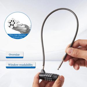 Cadenas à combinaison à 4 chiffres <span class=keywords><strong>pour</strong></span> vélo Serrure à câble étanche réinitialisable Serrures de <span class=keywords><strong>porte</strong></span> <span class=keywords><strong>pour</strong></span> <span class=keywords><strong>sac</strong></span> de valise de gymnastique - Product Image 4