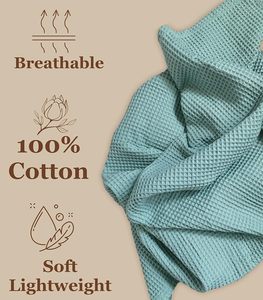 Manta de Bebé de Algodón Orgánico 100% Textil para Bebé al por Mayor, Manta de Bebé de Gofre Colorida para Recién Nacido, Envoltura para Bebé de 100*120 CM/39.5*47.5 Pulgadas - Product Image 2
