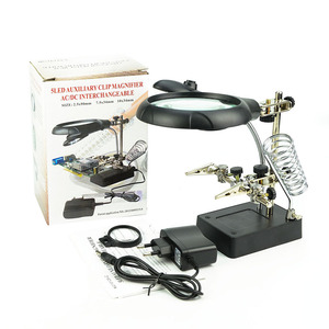 3 Trong 1 Hàn Sắt Đứng Chủ Hàn Trạm MG16129-C Hàn Kính Lúp 5 LED Phụ Trợ Clip Magnifier Sửa Chữa Công Cụ - Product Image 3