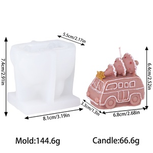 Molde de Silicona 3D para Velas con Forma de Camión Transportando Árboles de Navidad, Hermoso Molde de Jabón con Forma de Chimenea para Decoración Navideña y del Hogar - Product Image 6