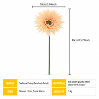 Fleur artificielle réaliste en polyester, motif marguerite araignée, tige de 10 cm (3,9 pouces), tête de 40 cm (15,7 pouces), 6 couleurs, pour mariage d'automne, vente en gros