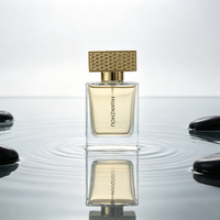 Flacon de parfum de luxe carré 30ml 50ml, autocollant métallique personnalisé, flacon de parfum haut de gamme, flacons de parfum vides et boîtes avec couvercle