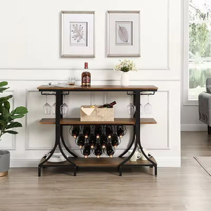 โต๊ะวางไวน์เหล็กแบบพกพา Addreen สำหรับวางมุมห้องนั่งเล่น เฟอร์นิเจอร์ทนทาน ดีไซน์โบราณ - Product Image 5