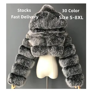 2022 Winter New Arrival Clothes Warm Luxury Faux Fur Fluffy Furry Jackets for Women Fur Coat Women's Coats Plus Size Clothing