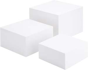 Exhibidores de Acrílico Blanco en Forma de Cubo - Cajas Elevadoras Ecológicas y Juego de Cubos para Presentación de Buffet y Postres en Bodas - Product Image 1