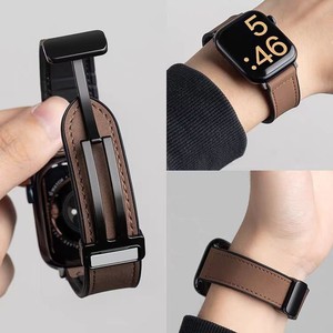 Cinturino Minimalista in Vera Pelle con Fibbia Unica per <span class=keywords><strong>Apple</strong></span> <span class=keywords><strong>Watch</strong></span> Serie 9 8 7 6 5 <span class=keywords><strong>4</strong></span> 3 <span class=keywords><strong>SE</strong></span> Ultra 2 - Product Image 1