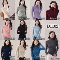 Pull en maille col roulé moulant pour femme, doux et extensible, à manches longues, mélange cachemire, chaud et basique pour l'automne