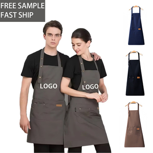 Delantal con Botones Ajustables y Logotipo Personalizado para Mujeres y Hombres, Delantal de Cocina Impermeable de Lona sin Mangas y Transpirable para Chefs - Product Image 1