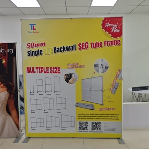 กล่องไฟทรงกลมขนาดใหญ่ 48 นิ้ว โครงอะลูมิเนียมชุบสีเงิน - Product Image 4