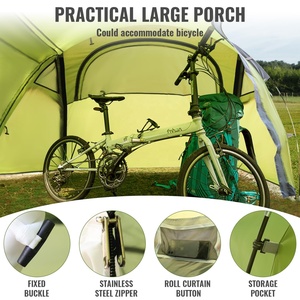 Tente familiale double couche pour 3-4 personnes avec véranda, imperméable quatre saisons, installation rapide pour le camping, la randonnée et les voyages - Product Image 4