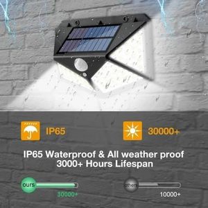 Lámpara Solar LED para Exteriores con Sensor de Movimiento PIR, Resistente al Agua IP65, Luz de Seguridad para Pared, 100 LED - Product Image 5