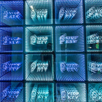 Panel Infinito de Cristal con Efecto 3D Moderno, Espejo Abisal Transparente con LED para Pistas de Baile, Escenarios Residenciales, Bodas, Eventos y Discotecas