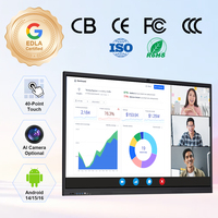 Tableau blanc interactif Whalescreens 55/65/75/86 pouces 4K 20 points tactiles, tableau intelligent Android 16 Go + 256 Go de stockage pour la collaboration à distance