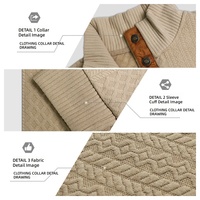 Sweat-shirt en tricot jacquard avec logo personnalisé |   Veste à col montant à manches longues pour homme |   Pull-over décontracté d'automne pour l'extérieur, taille US/UE
