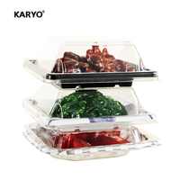 3120 Usine Livraison Rapide Dessert Boulangerie clair Conteneur carré Transparent En Plastique Paquet Boîte Thermoformage Plat