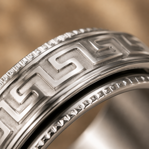 Anillo Giratorio con Diseño <span class=keywords><strong>Griego</strong></span>, Estilo Antiguo, Vintage, Retro, para Parejas, Unisex, Joyería para Bodas, Directo de Fábrica JLM - Product Image 3
