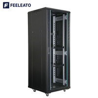 Baie de serveur de centre de données 19 pouces 47U en acier SPCC 600x1000MM, sur pied, avec porte en verre trempé, protection IP20, en stock