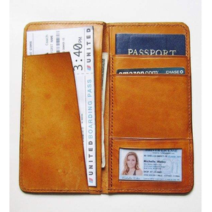 Personnalisable en cuir véritable RFID bloquant la couverture de passeport porte-carte Style de luxe Compact 4 pouces fermeture à deux volets conçue - Product Image 2