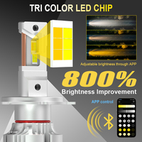 Foco LED G18W H4 H19 con App para Control de Iluminación Automotriz, Kit de Retrofit, Regulación de Haz de Precisión, Gestión Térmica, Conducción Delantera
