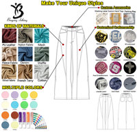 Jean en denim délavé coupe droite taille haute style vintage hip-hop streetwear, personnalisé par le fabricant, pour l'automne, avec boutons effet usé