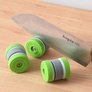 Afilador de cuchillos de cocina redondo de doble cara con múltiples grados de grano, herramienta manual para afilar cuchillos de cocina y tijeras - Product Image 1