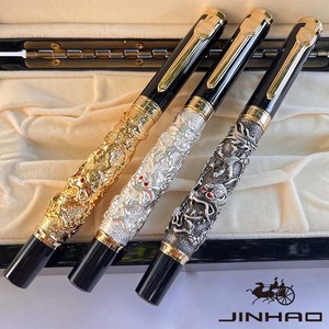 Gullor, китайский дракон, серебряный Бассо-релелиево, авторучка, деловой подарочный набор, роскошная ручка для пишущих чернил с индивидуальным логотипом - Product Image 2