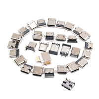 Micro USB 5 pines hembra 0,8mm Mike avellanado tipo B conector USB de boca plana