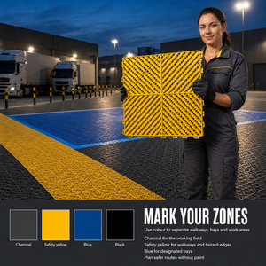 Dalles de sol modulaires antidérapantes en <span class=keywords><strong>vinyle</strong></span> à emboîtement pour garage, tapis de grille pour lavage de voitures, entrepôt, parc moderne - Product Image 1
