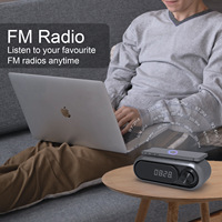 SW Multifunktionaler Tragbarer BT-Lautsprecher FM-Radio Wecker Weißes-Rauschen-Gerät 15W Kabelloses Ladegerät TV-Lautsprecher Typ-C
