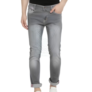 Jean décontracté léger à taille mi-haute pour homme, coupe droite, été, 100 % coton, velours côtelé, respirant, séchage rapide, fabriqué au Pakistan - Product Image 1
