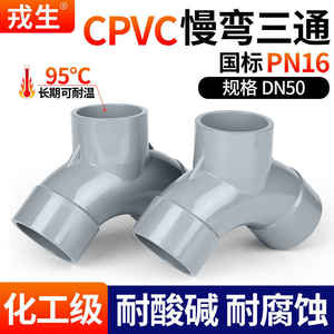 Raccord en T à flexion lente en CPVC résistant à la corrosion à haute température Rongsheng, type Y, tuyau d'eau, gris clair, tuyaux composites d'ingénierie - Product Image 4